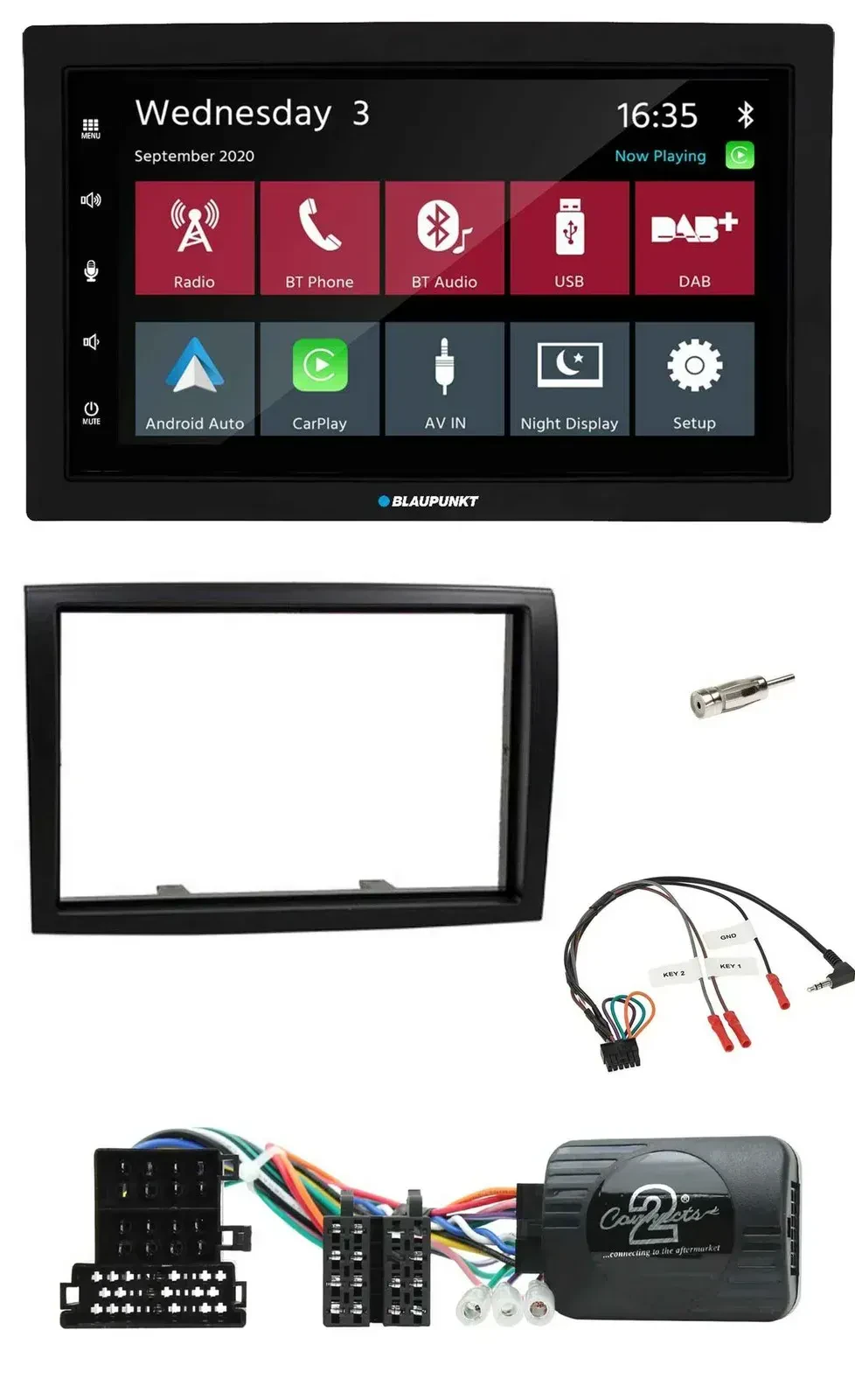 Blaupunkt DAB Bluetooth USB Lenkrad 2DIN Autoradio für Citroen Jumper 2008-2011