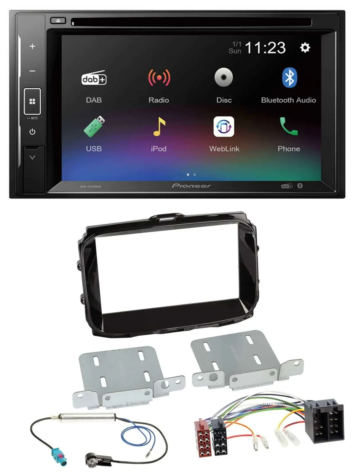 Автомагнитола Pioneer Bluetooth MP3 USB 2DIN DAB DVD для Alfa Romeo (ISO, с 2013)