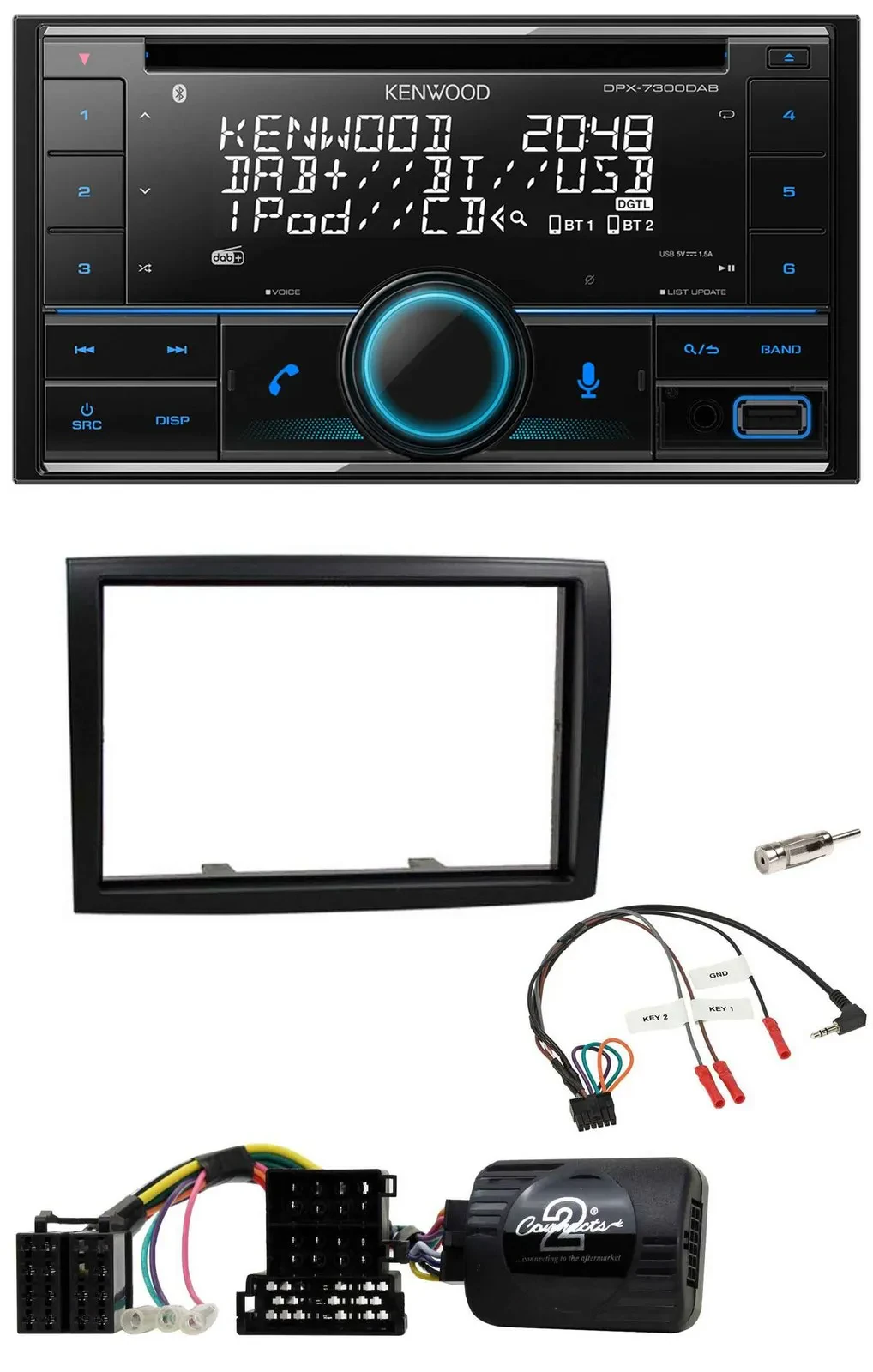 Kenwood CD 2DIN DAB USB Lenkrad Bluetooth Autoradio für Citroen Jumper Peugeot B