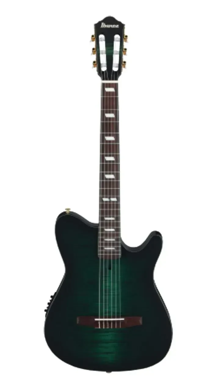 Электроакустическая гитара Ibanez FRH20FMN нейлоновые струны, тонкий корпус, верх из клёна, тёмно-изумрудный санберст (матовый)