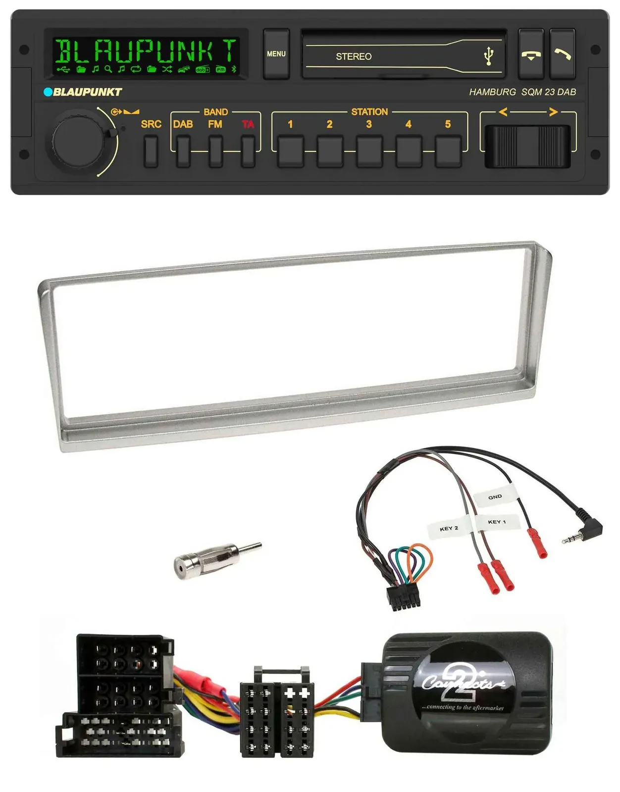 Blaupunkt USB DAB Bluetooth Lenkrad Autoradio für Alfa Romeo 156 2002-2003 silbe