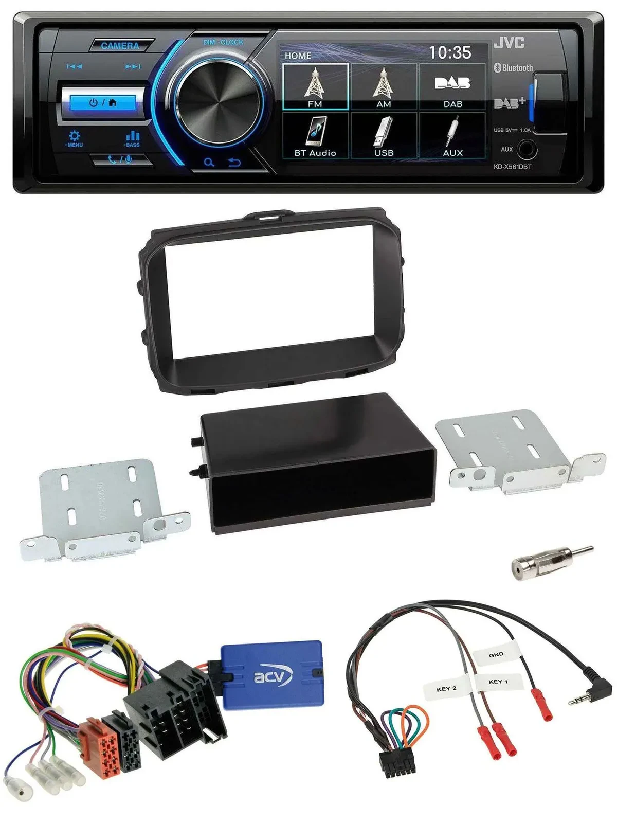 JVC Bluetooth Lenkrad USB DAB Autoradio für Alfa Romeo Giulietta 2013-2021 ISO