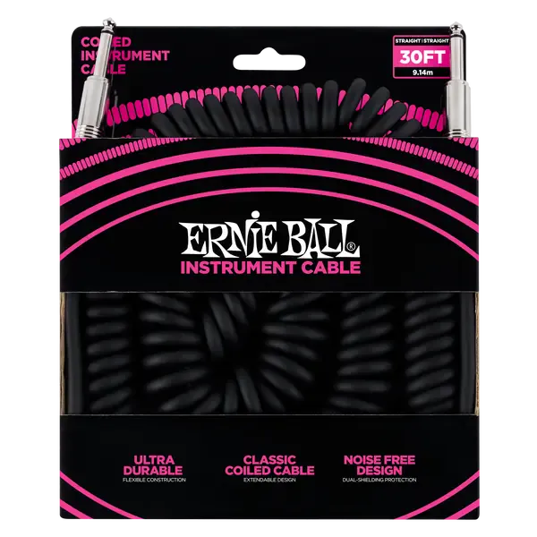 Инструментальный кабель Ernie Ball 6044 9м Coiled Black