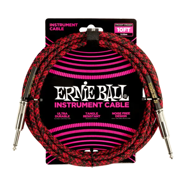 Инструментальный кабель Ernie Ball 6394 3м Braided Black Red