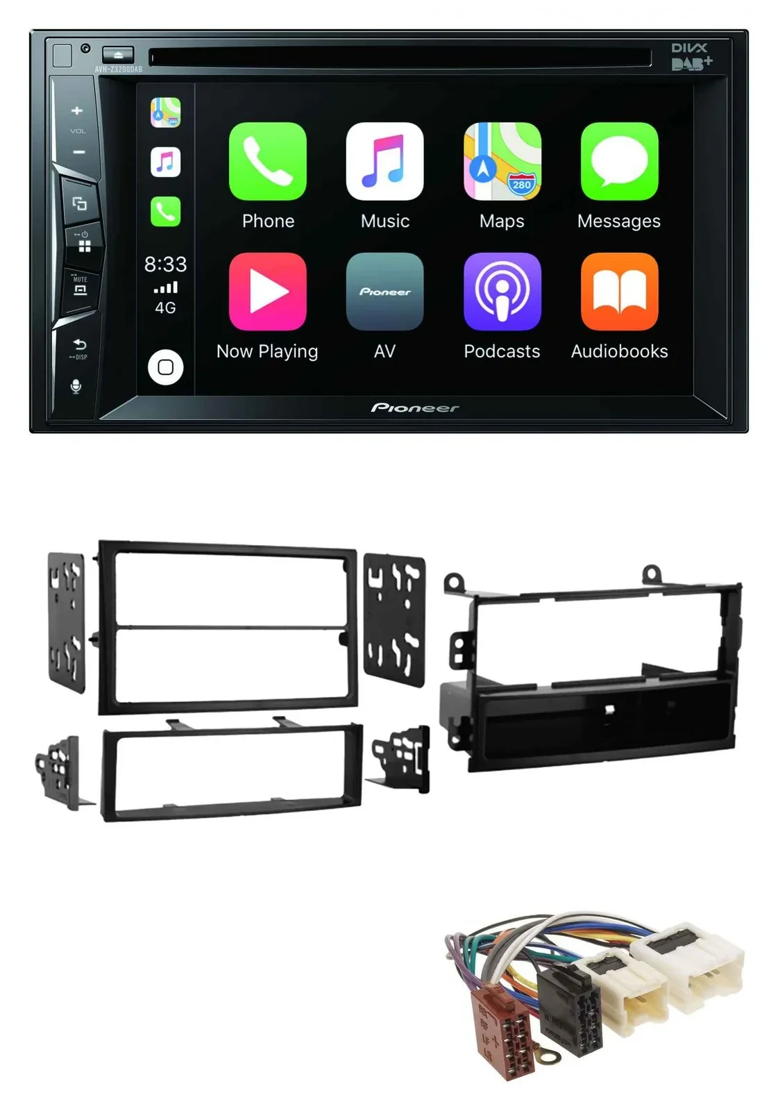 Автомагнитола Pioneer 2 DIN, MP3, USB, DVD, Bluetooth, DAB для Nissan 350Z Roadster (2002–2005)