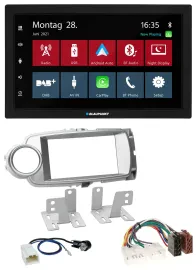 Blaupunkt MP3 Bluetooth DAB 2DIN USB Autoradio für Toyota Yaris 2011-2014 silber