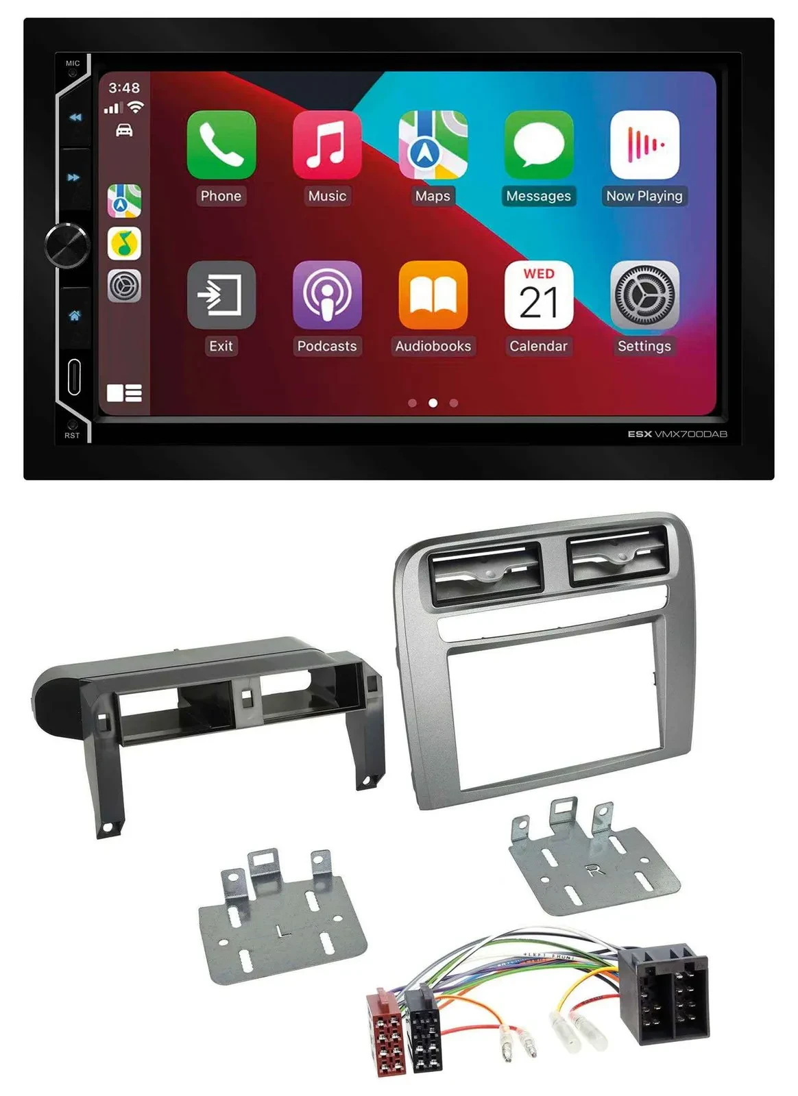 ESX 2DIN DAB USB MP3 Bluetooth Autoradio für Fiat Grande Punto 05-09 anthrazit m