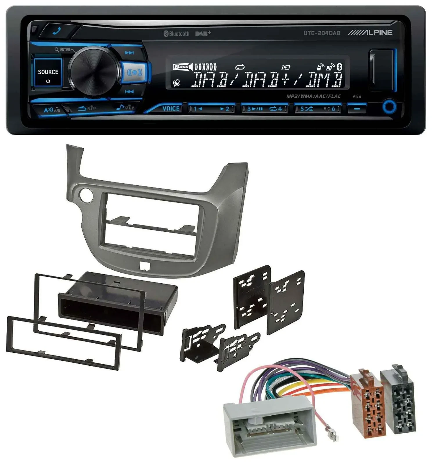 Alpine USB Bluetooth DAB MP3 Autoradio für Honda Jazz (ab 2009) - silber