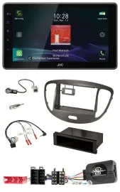 JVC DAB Lenkrad Bluetooth USB Autoradio für Hyundai i10 ISO 2009-13 dunkelsilber