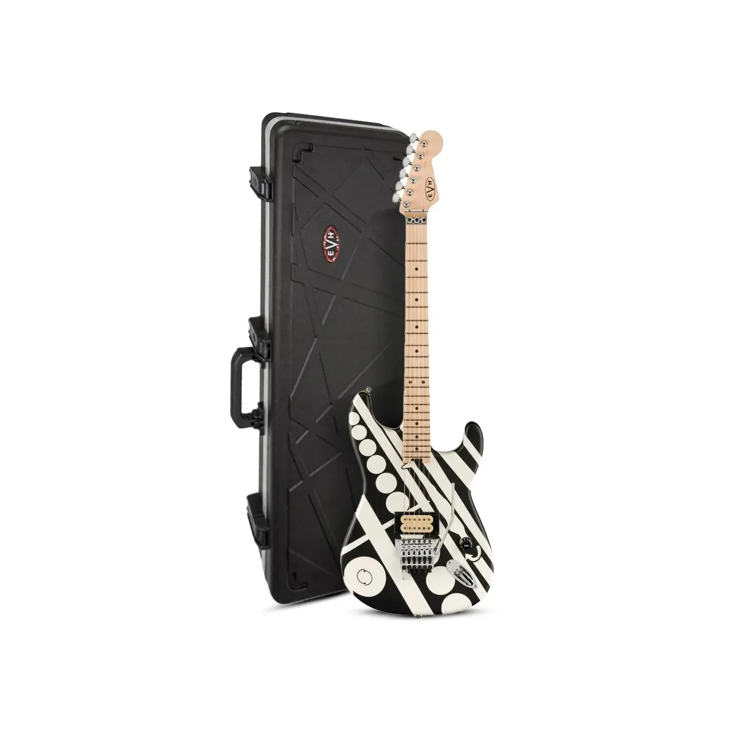 EVH Striped Electric Guitar (Satin Crop Circled) with EVH Hardshell Case