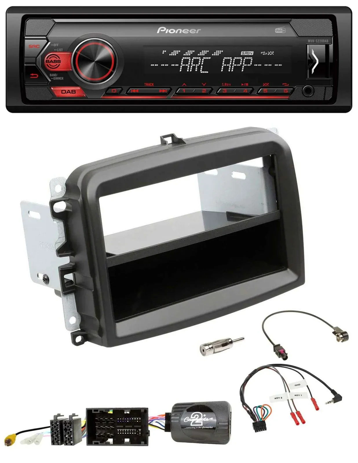 Автомагнитола для Fiat 500L Pioneer DAB 1DIN MP3 USB (с 2012)