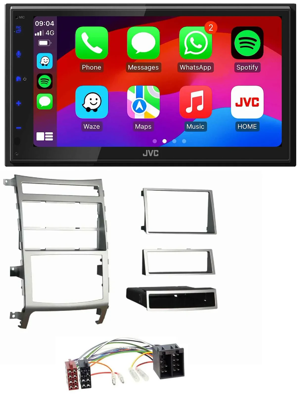 JVC Bluetooth USB MP3 2DIN DAB Autoradio für Hyundai ix55 2009-2012 silber