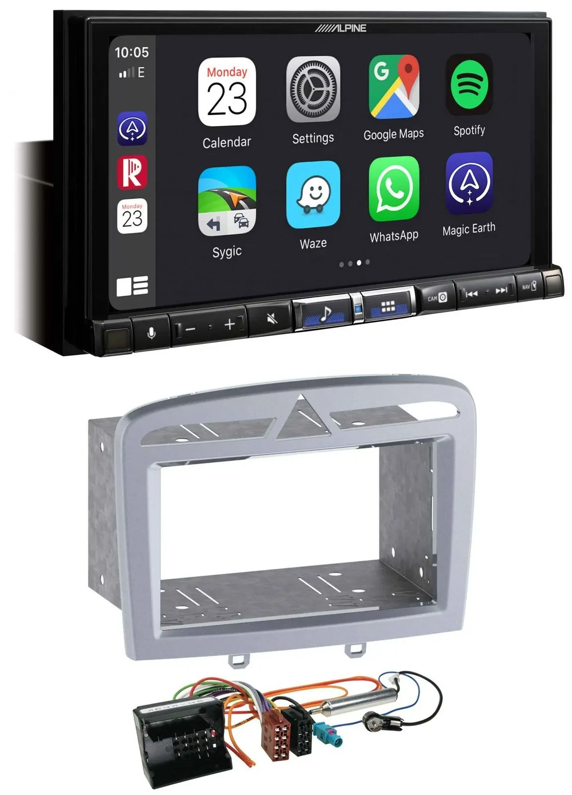 Alpine 2DIN DAB USB MP3 Bluetooth Autoradio für Peugeot 308 09-13 warmsilber
