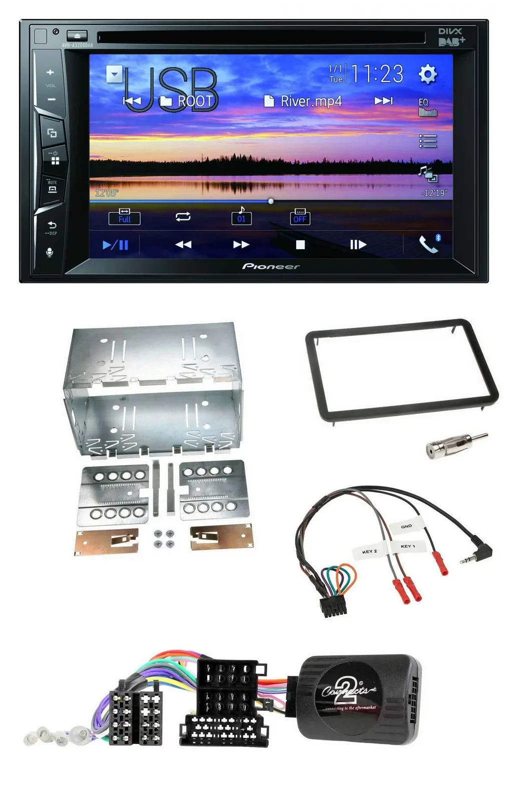 Pioneer Bluetooth 2DIN USB DVD DAB Lenkrad Autoradio für Alfa Romeo 159 Brera Sp