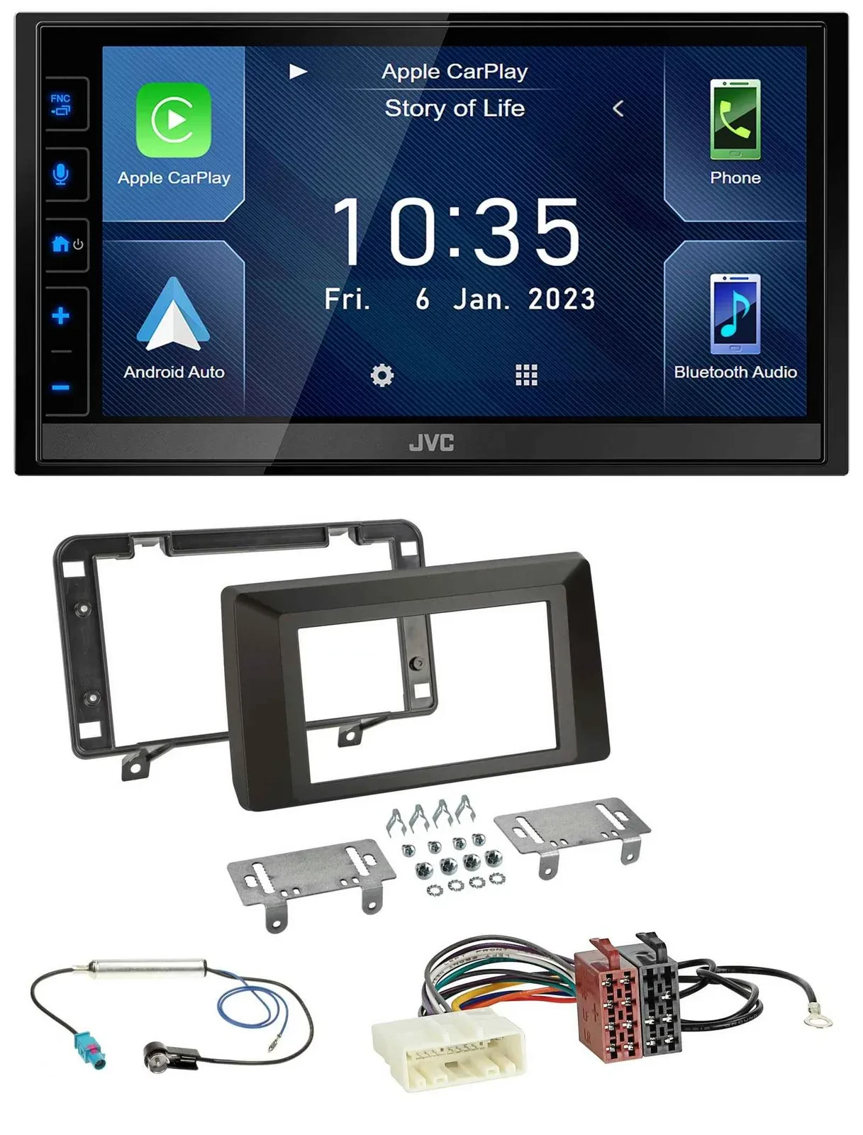 JVC DAB Bluetooth MP3 USB 2DIN Autoradio für Dacia Duster (ab 2021)