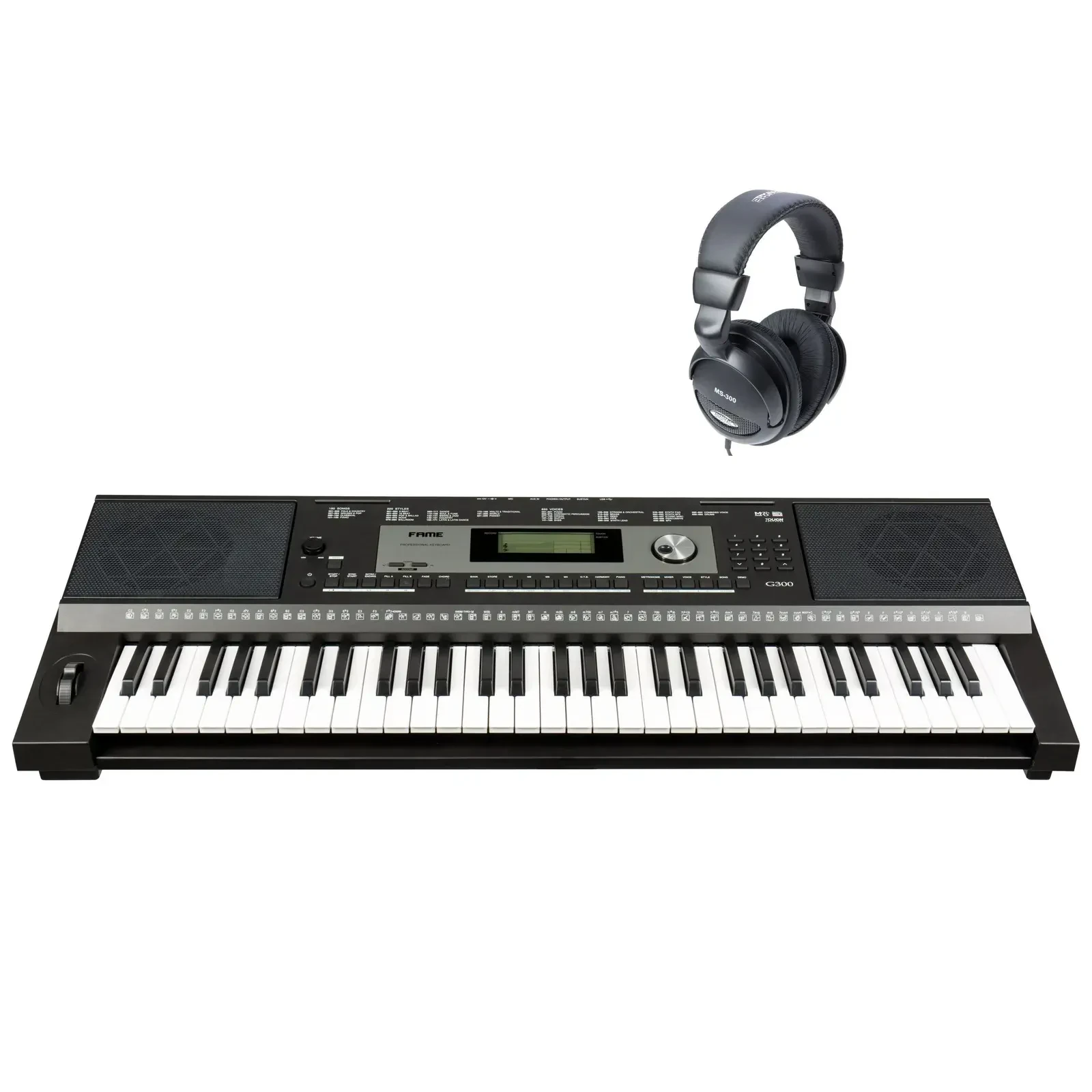 Синтезатор Fame Audio G-300 (набор) 61-Key, USB MIDI, 633 Sounds, 220 Styles, со стойкой