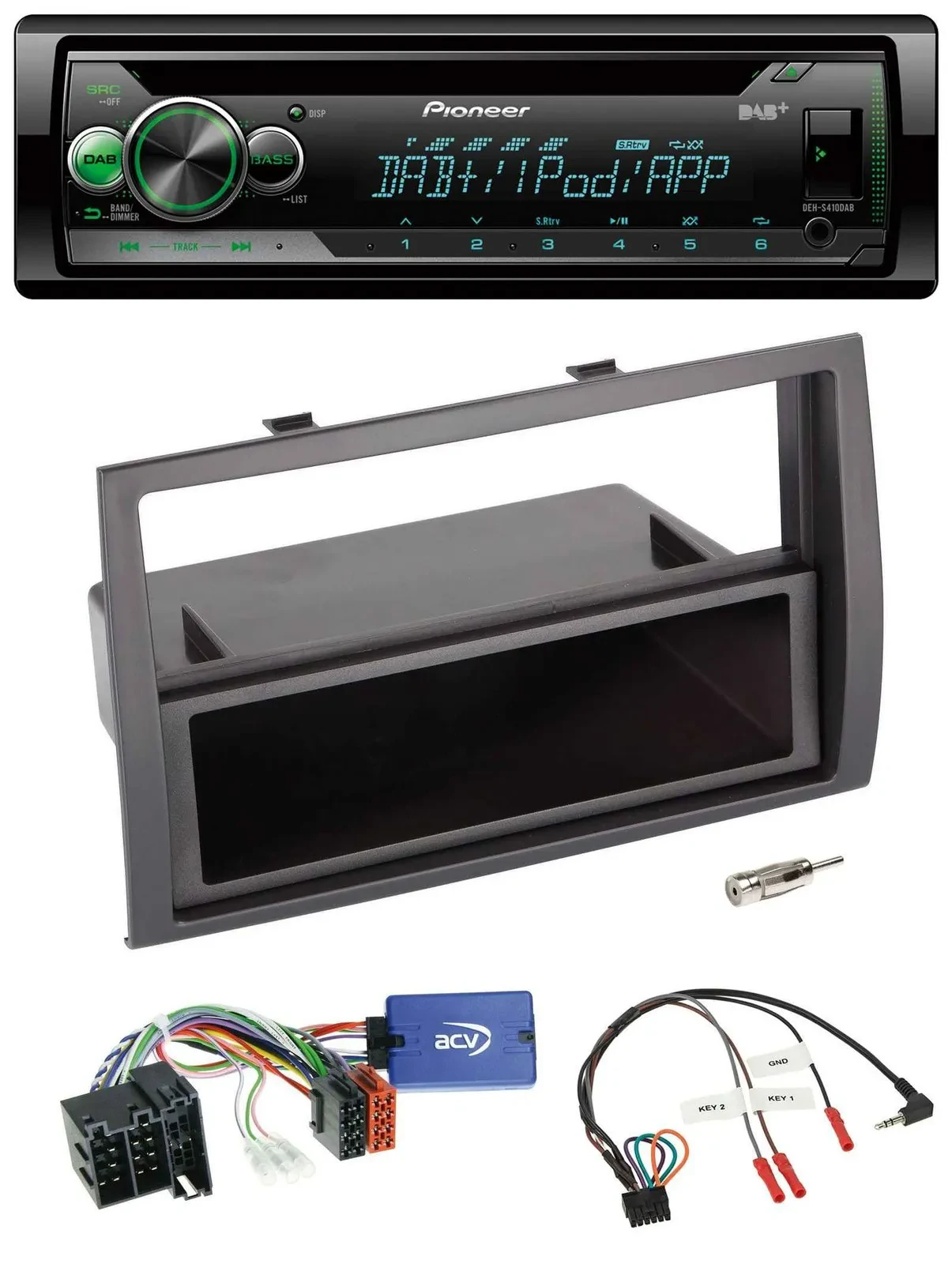 Автомагнитола Pioneer CD, USB, MP3, DAB, для Fiat Ducato 2008–2011, черная