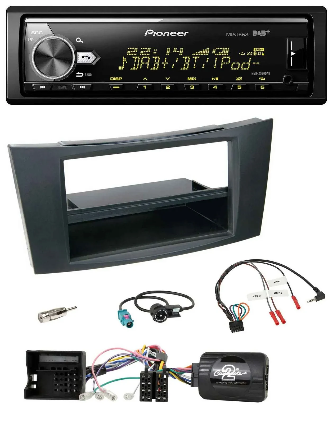 Pioneer Bluetooth USB DAB Lenkrad Autoradio für Mercedes CLS E-Klasse 2002-2008