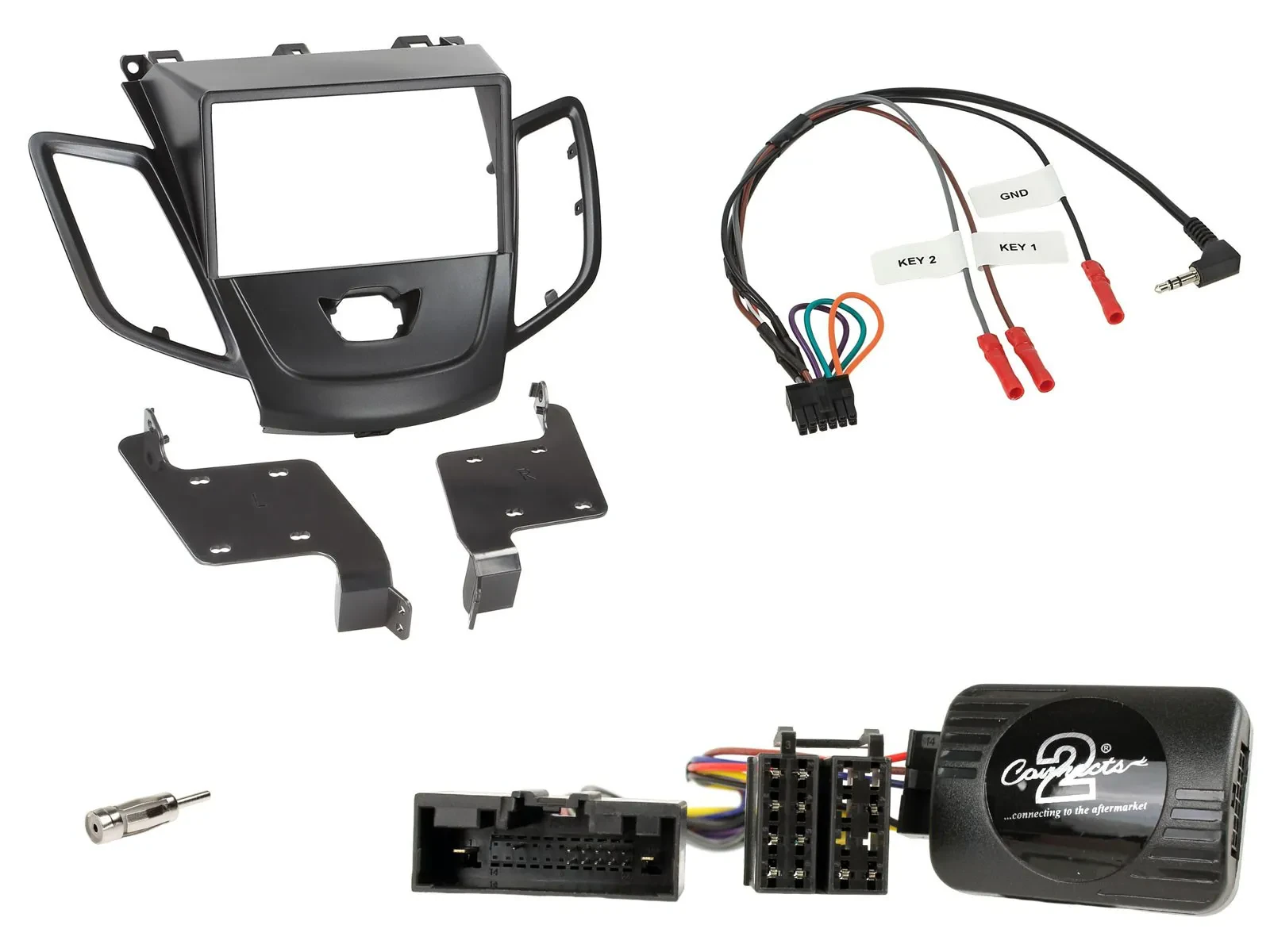 Radioset Lenkradadapter für Dopppel DIN Autoradio für Ford Fiesta 2013-2017 ohne