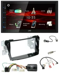 JVC USB Bluetooth Lenkrad DAB 2DIN Autoradio für Hyundai i40 ab 2011 VF Klavierl