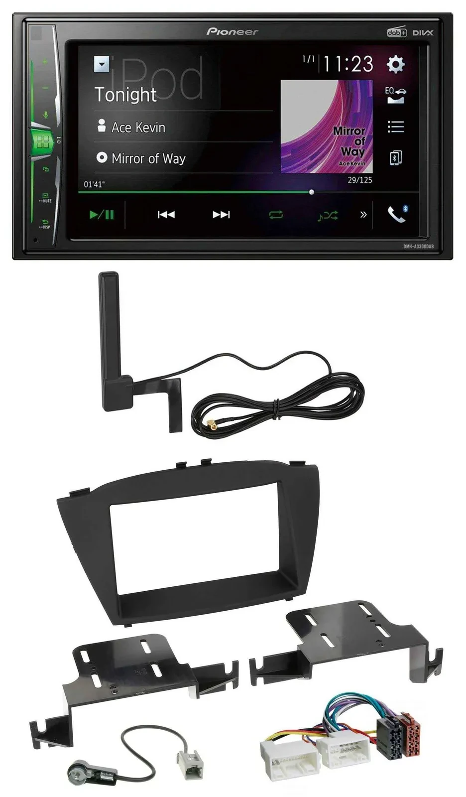 Автомагнитола Pioneer 2DIN, MP3, DAB, Bluetooth, AUX, для Hyundai ix35 (с 2013)