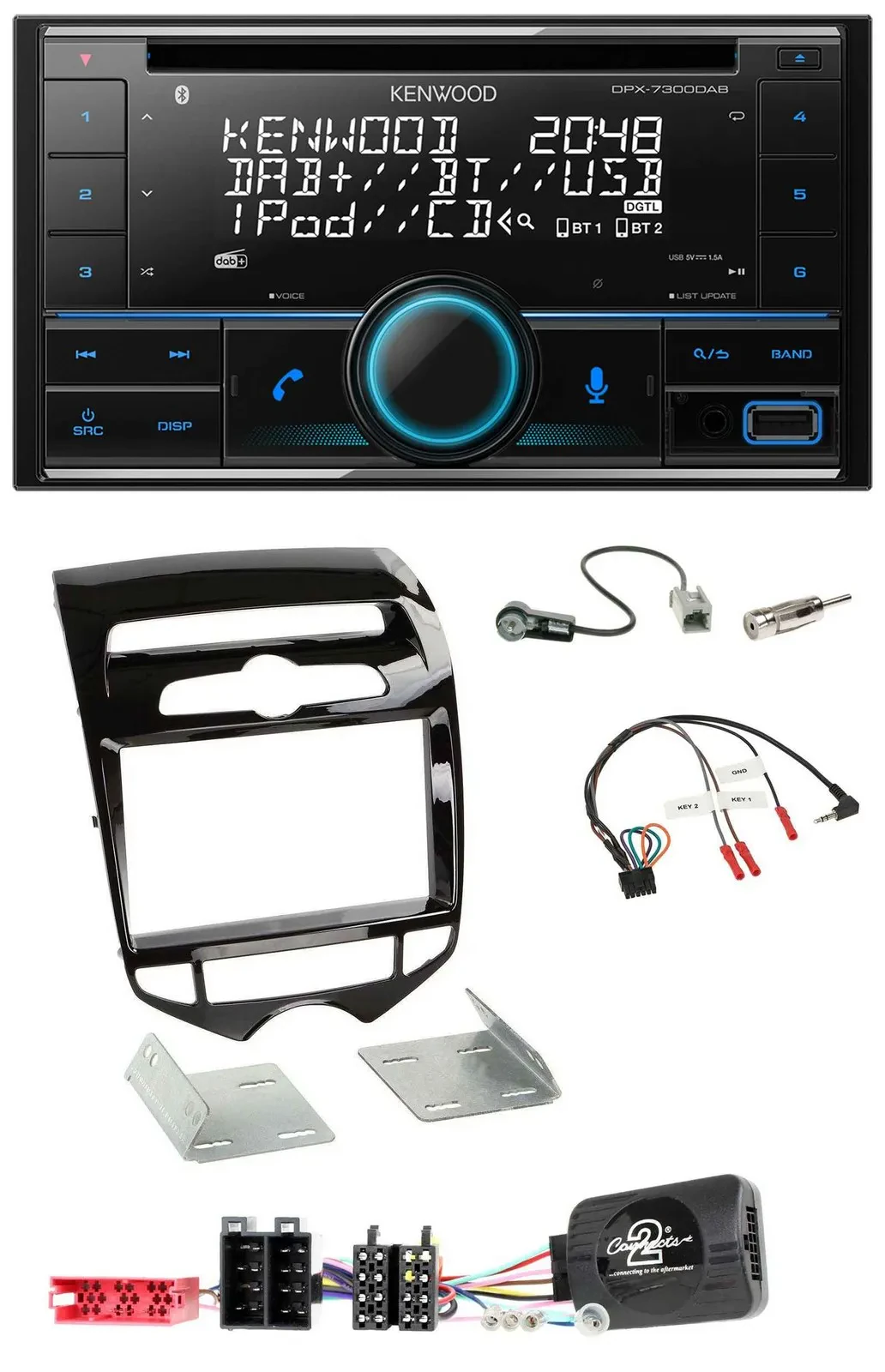 Kenwood CD 2DIN DAB USB Lenkrad Bluetooth Autoradio für Hyundai ix20 ab 10 autom