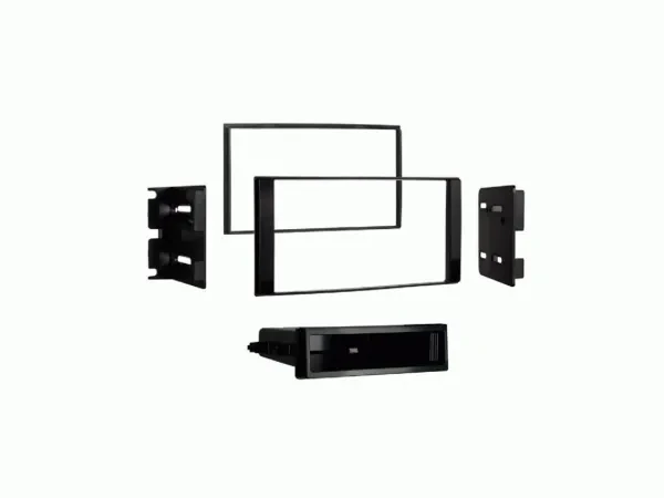 Einbaurahmen DIN Autoradio für Nissan NV200 Chevrolet City Express schwarz glänz