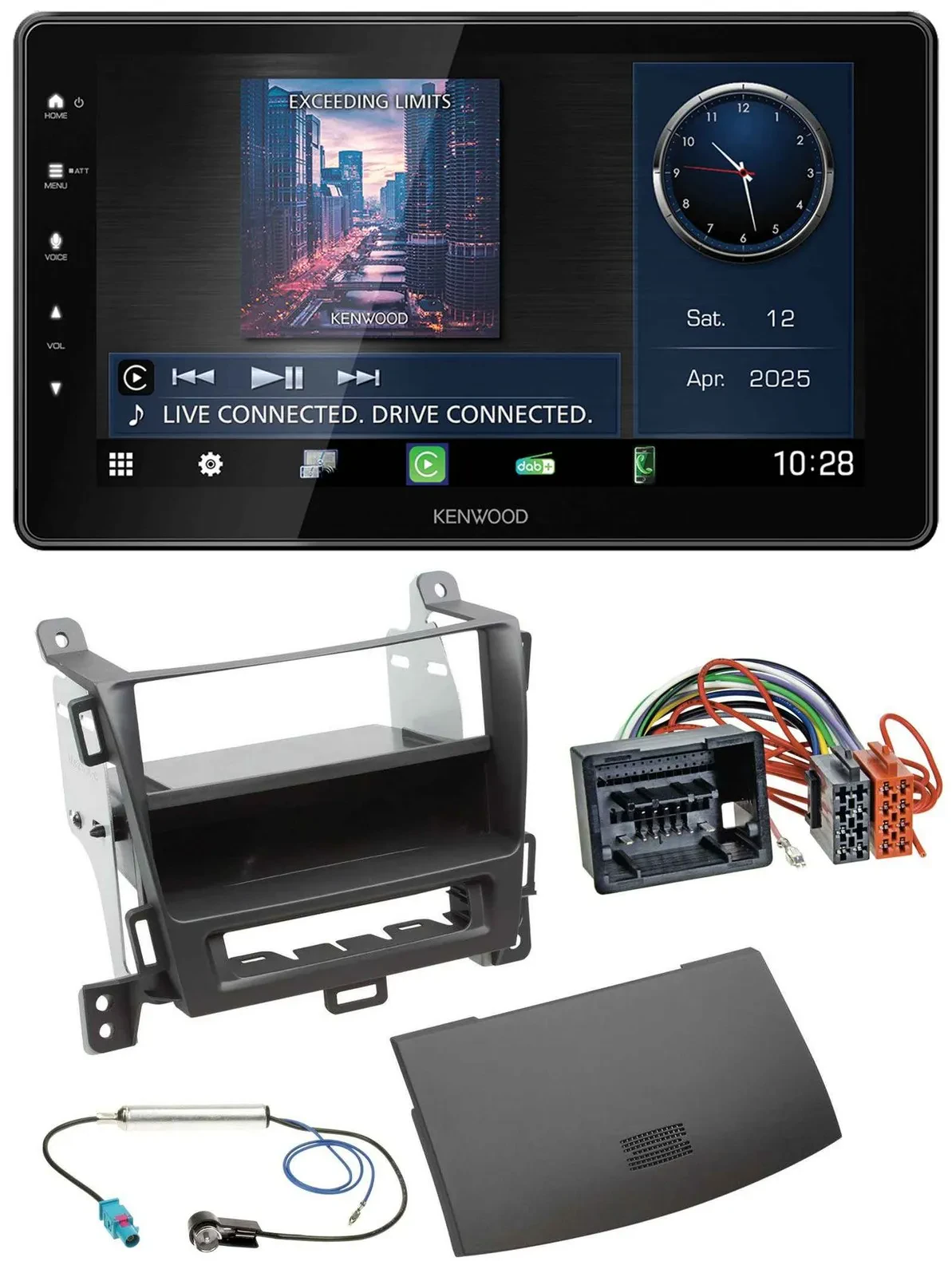 Kenwood MP3 Bluetooth USB DAB Autoradio für Opel Zafira Tourer ab 12 jet black