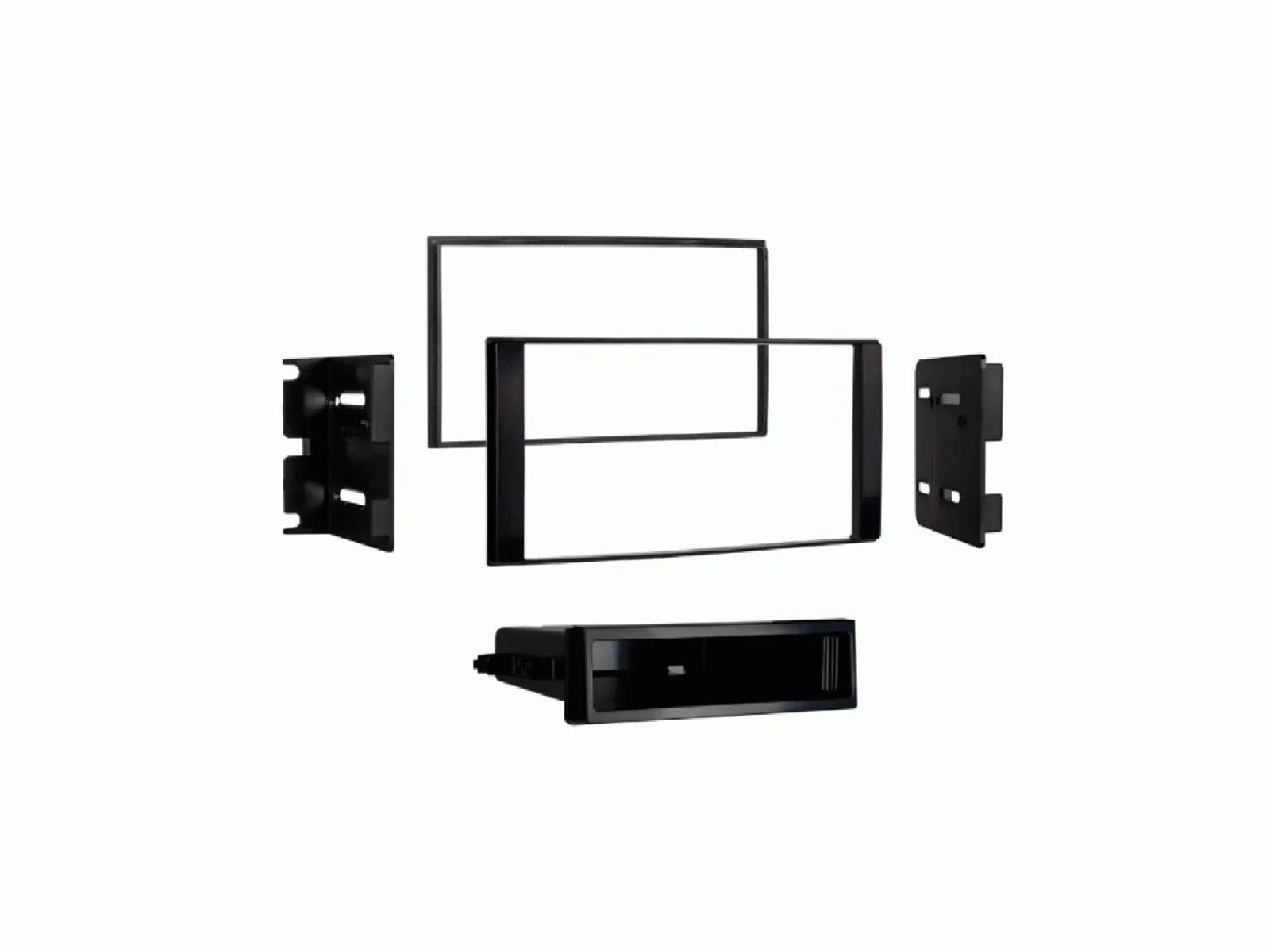 Einbaurahmen DIN Autoradio für Nissan NV200 Chevrolet City Express schwarz glänz