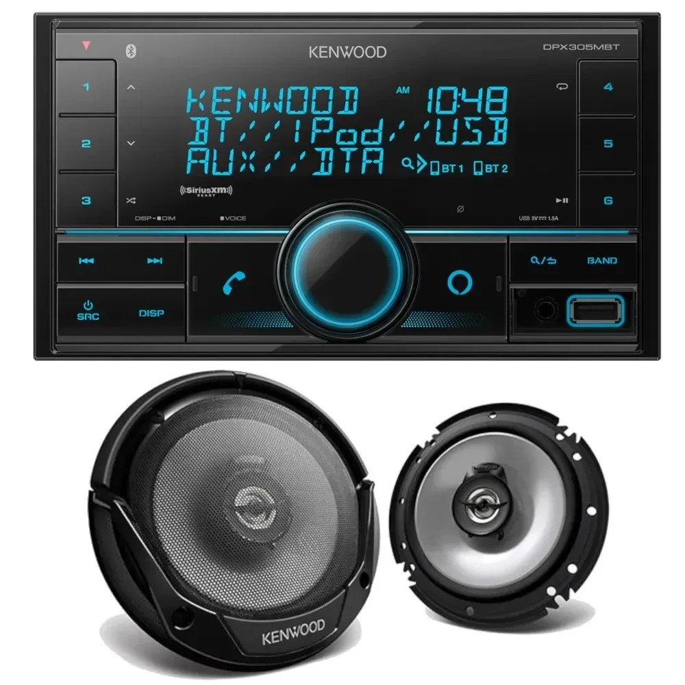 Автомагнитола Kenwood DPX305MBT 2 DIN, Bluetooth (набор, 6.5" динамики)