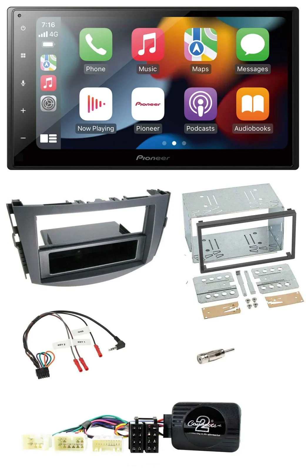 Pioneer DAB Bluetooth 2DIN USB Lenkrad Autoradio für Toyota RAV 4 2006-2011