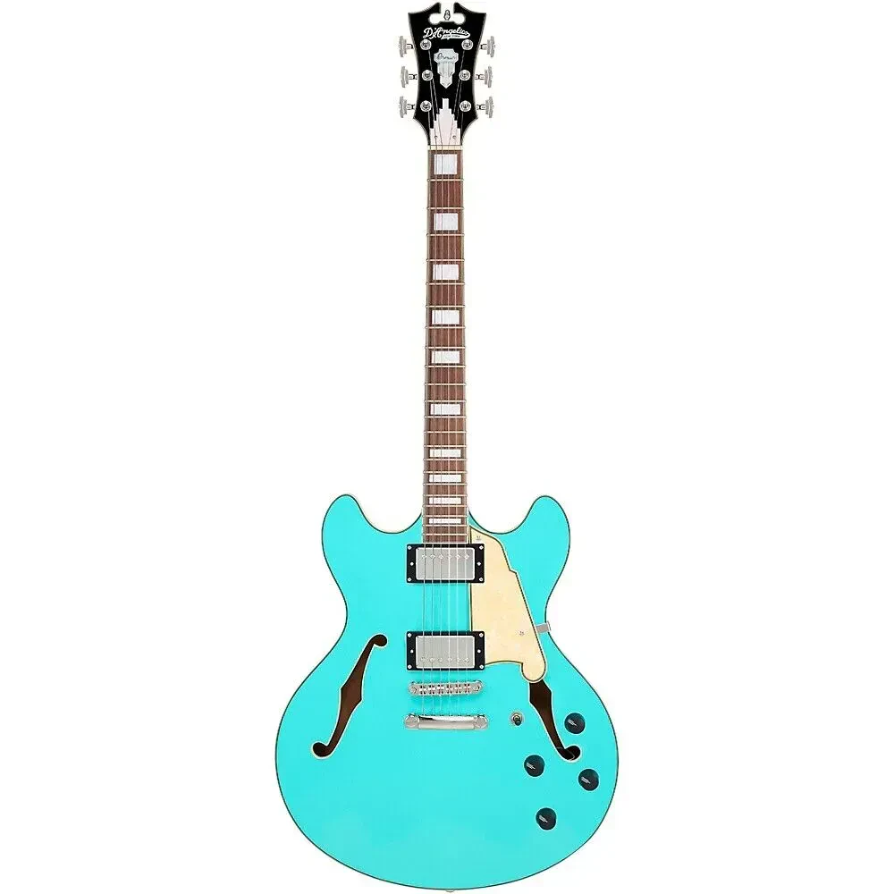 Электрогитара полуакустическая D'Angelico Premier DC Semi-Hollow Surf Green