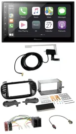 Автомагнитола для Fiat 500 (с 2012) Pioneer 2-DIN USB Bluetooth DAB ISO, черная