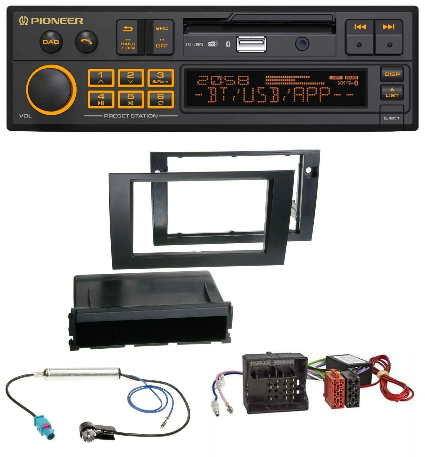 Pioneer DAB MP3 USB Bluetooth Autoradio für Audi A4 B7 04-08 Symphony Aktivsyste