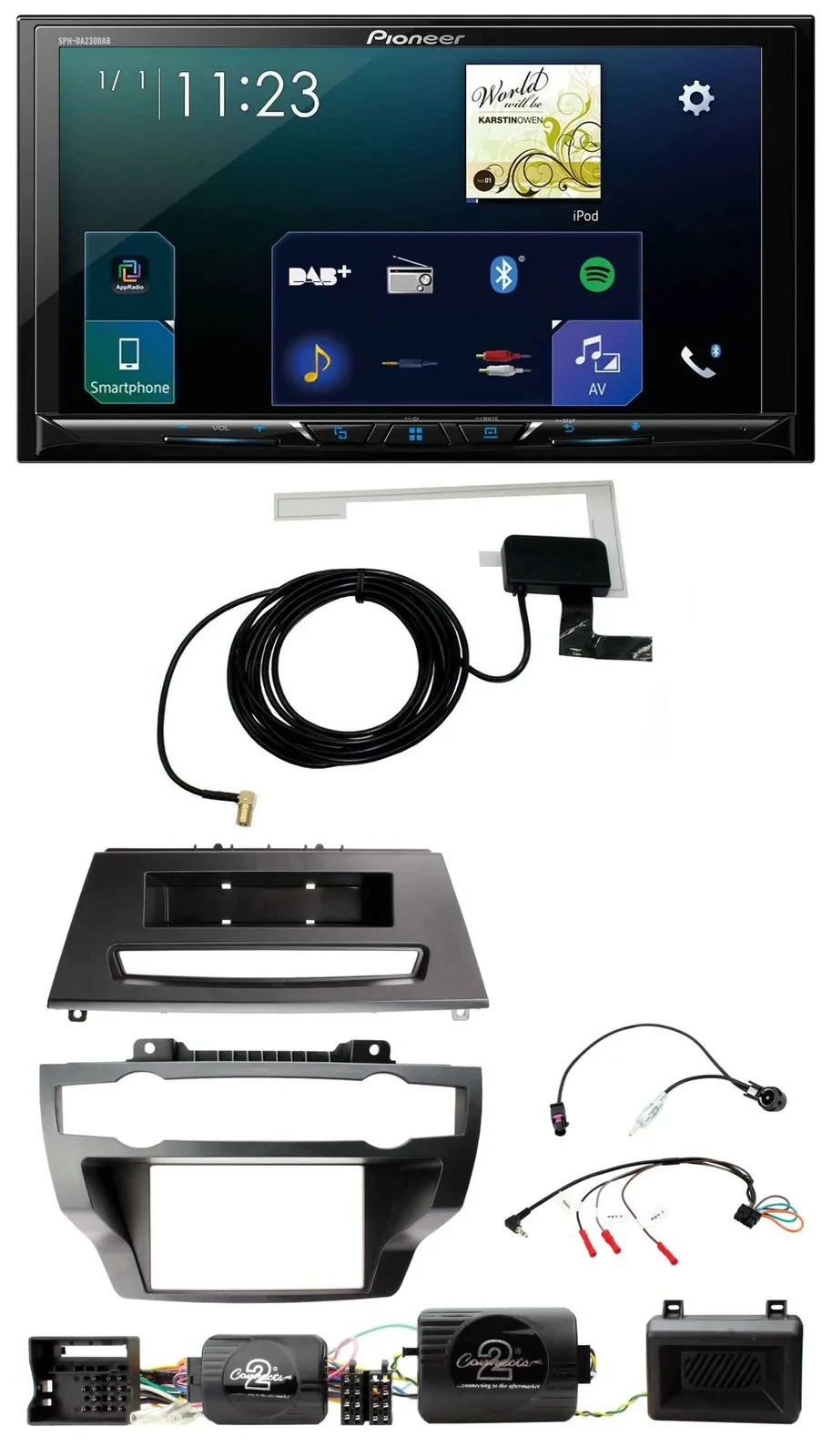 Автомагнитола для BMW X5/X6 (E70/E71) 2007–2013 Pioneer 2DIN DAB USB Bluetooth с поддержкой кнопок на руле