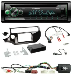 Pioneer USB MP3 DAB Lenkrad CD Autoradio für Kia Rio UB ab 03/2015 piano schwarz