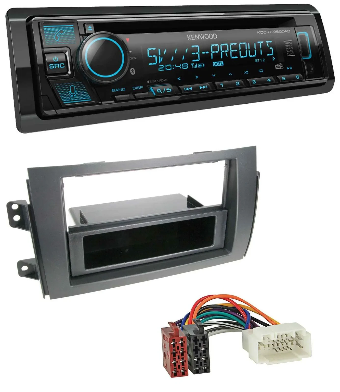 Kenwood Bluetooth USB CD MP3 DAB Autoradio für Fiat Sedici, Suzuki SX 4