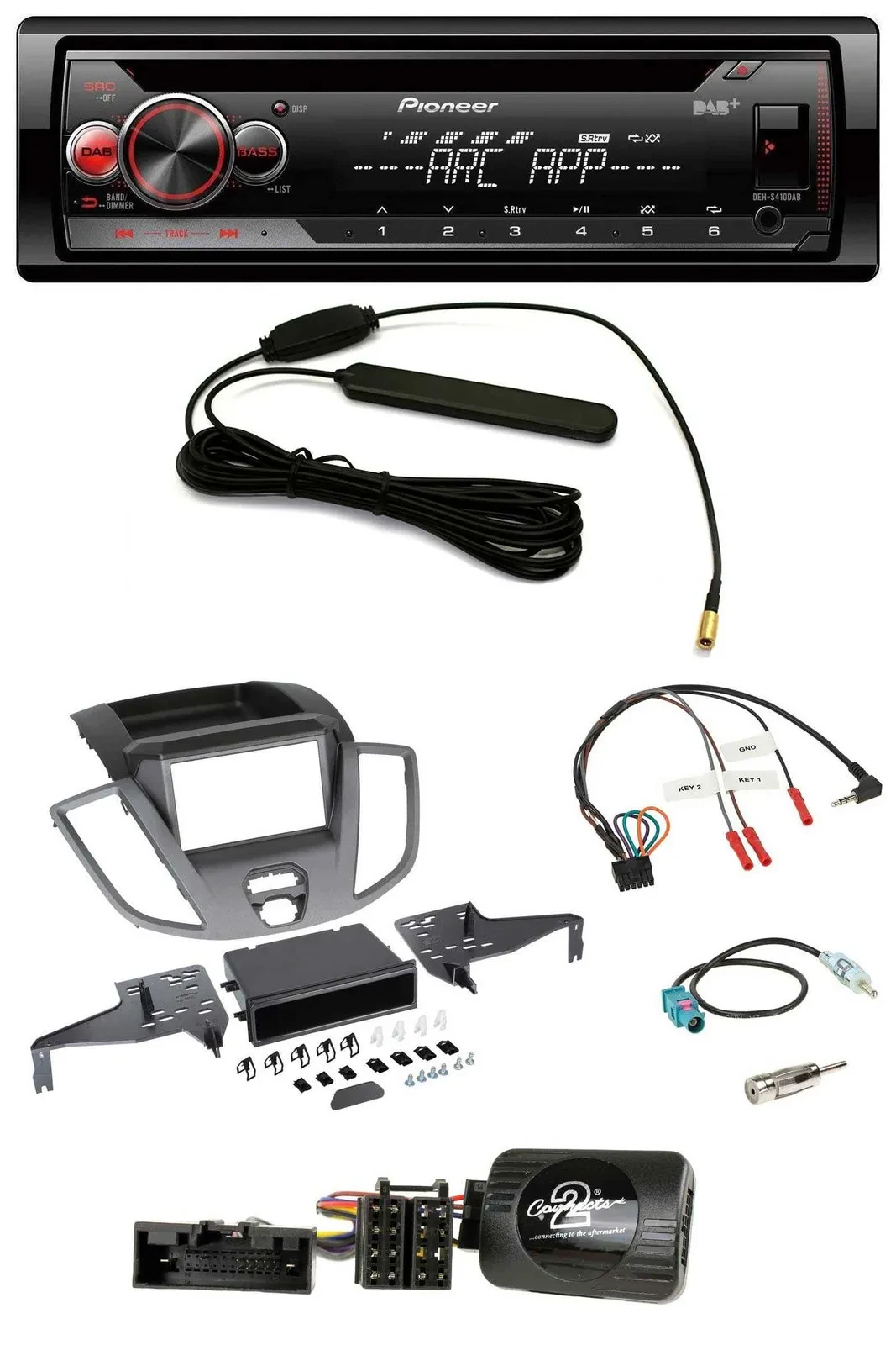 Pioneer CD USB Lenkrad DAB MP3 Autoradio für Ford Transit V363 15-18 ohne Displa