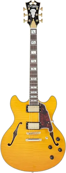 Электрогитара полуакустическая D'Angelico Excel DC Semi-Hollow Duncan Humbuckers Stopbar Tailpiece Vintage Natural