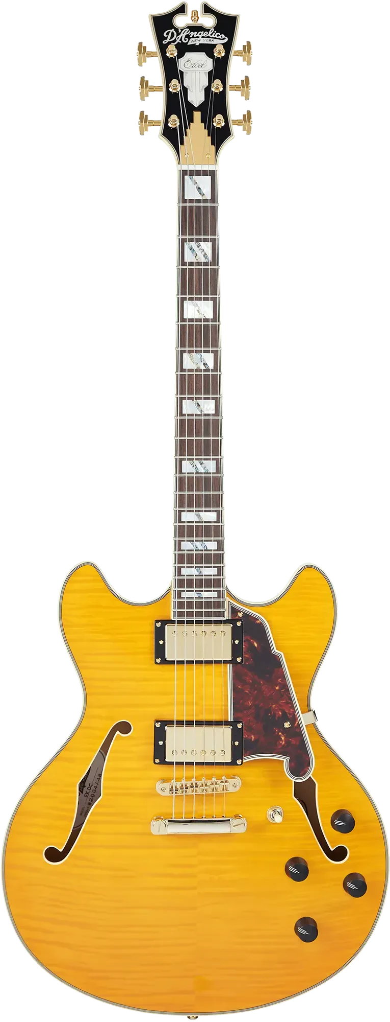 Электрогитара полуакустическая D'Angelico Excel DC Semi-Hollow Duncan Humbuckers Stopbar Tailpiece Vintage Natural