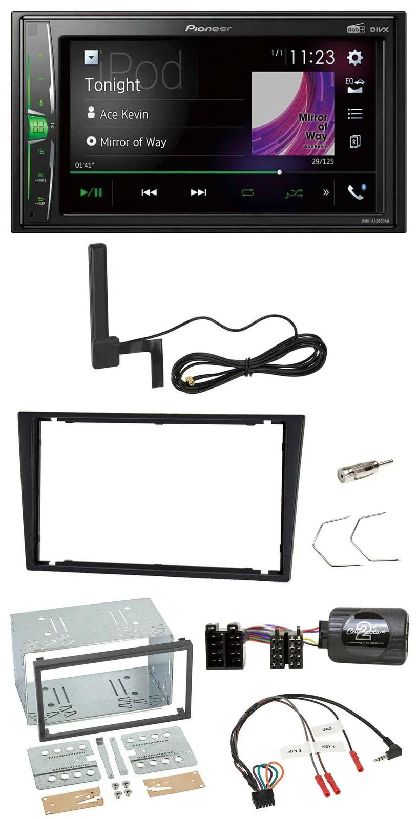 Pioneer MP3 DAB Lenkrad 2DIN Bluetooth Autoradio für Opel Corsa C Vectra C charc