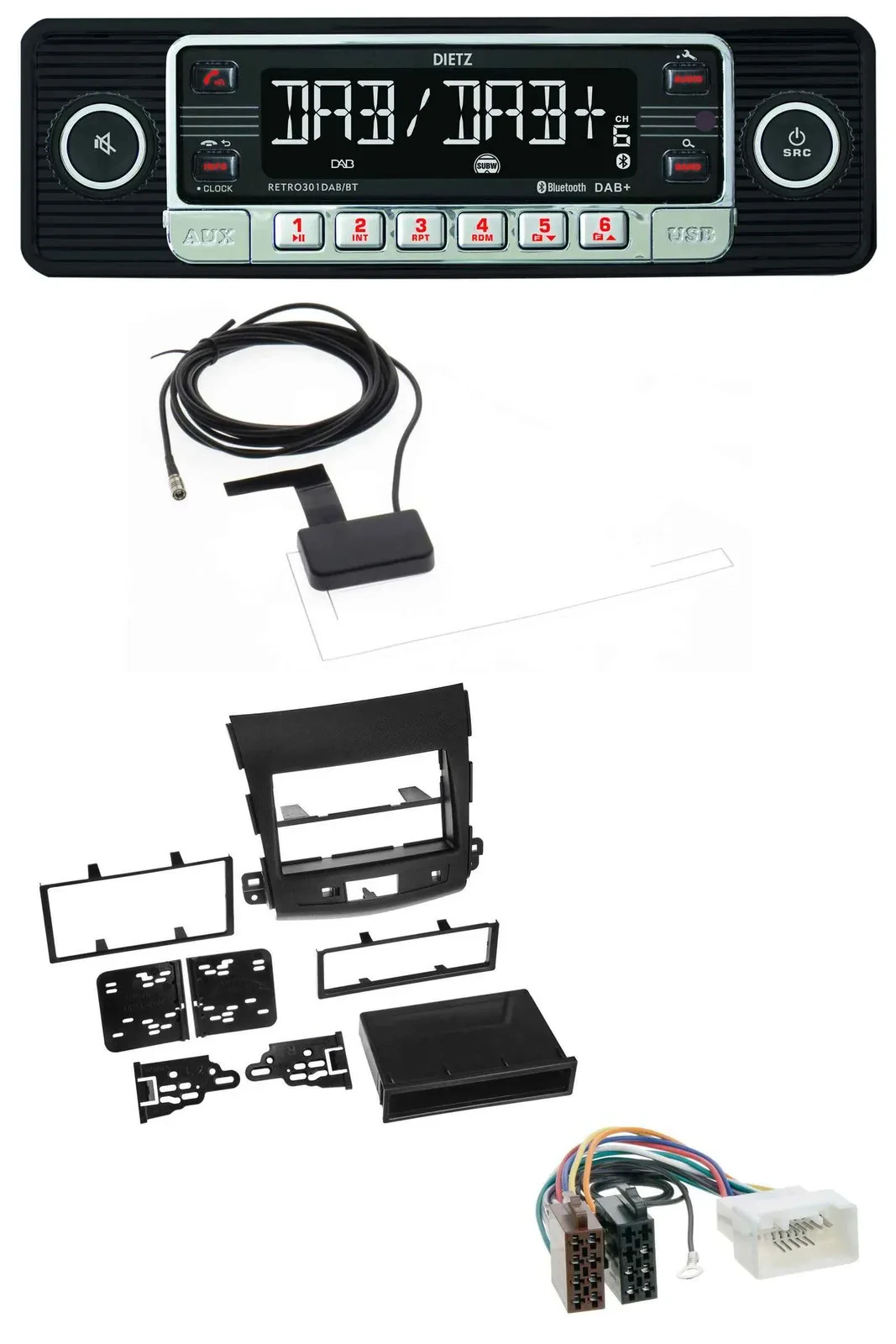 Dietz DAB Bluetooth USB MP3 Autoradio für Citroen C-Crosser Mitsubishi Outlander