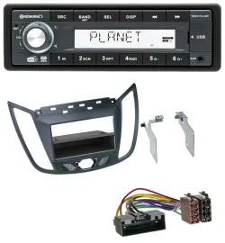 Continental MP3 AUX USB DAB 1DIN Autoradio für Ford C-Max / Kuga - dunkelgrau