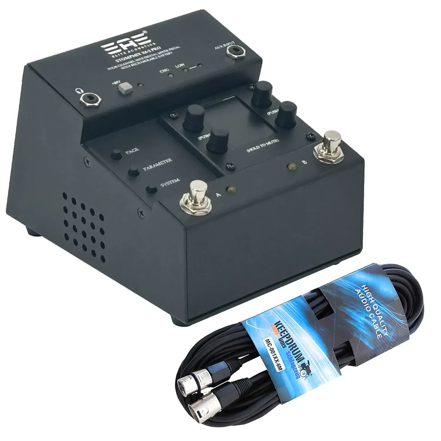 Цифровой микшер Elite Acoustics StompMix X4-2 Pro с кабелем