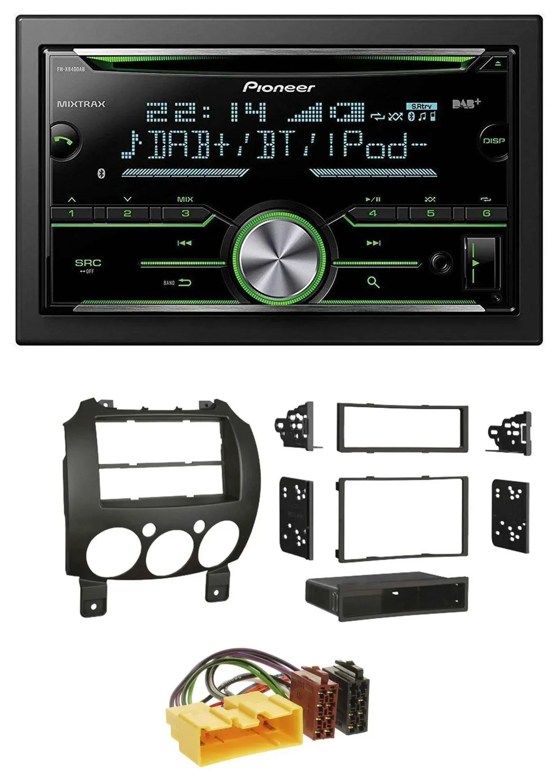 Pioneer Bluetooth MP3 DAB 2DIN USB CD Autoradio für Mazda 2 (ab 2007)