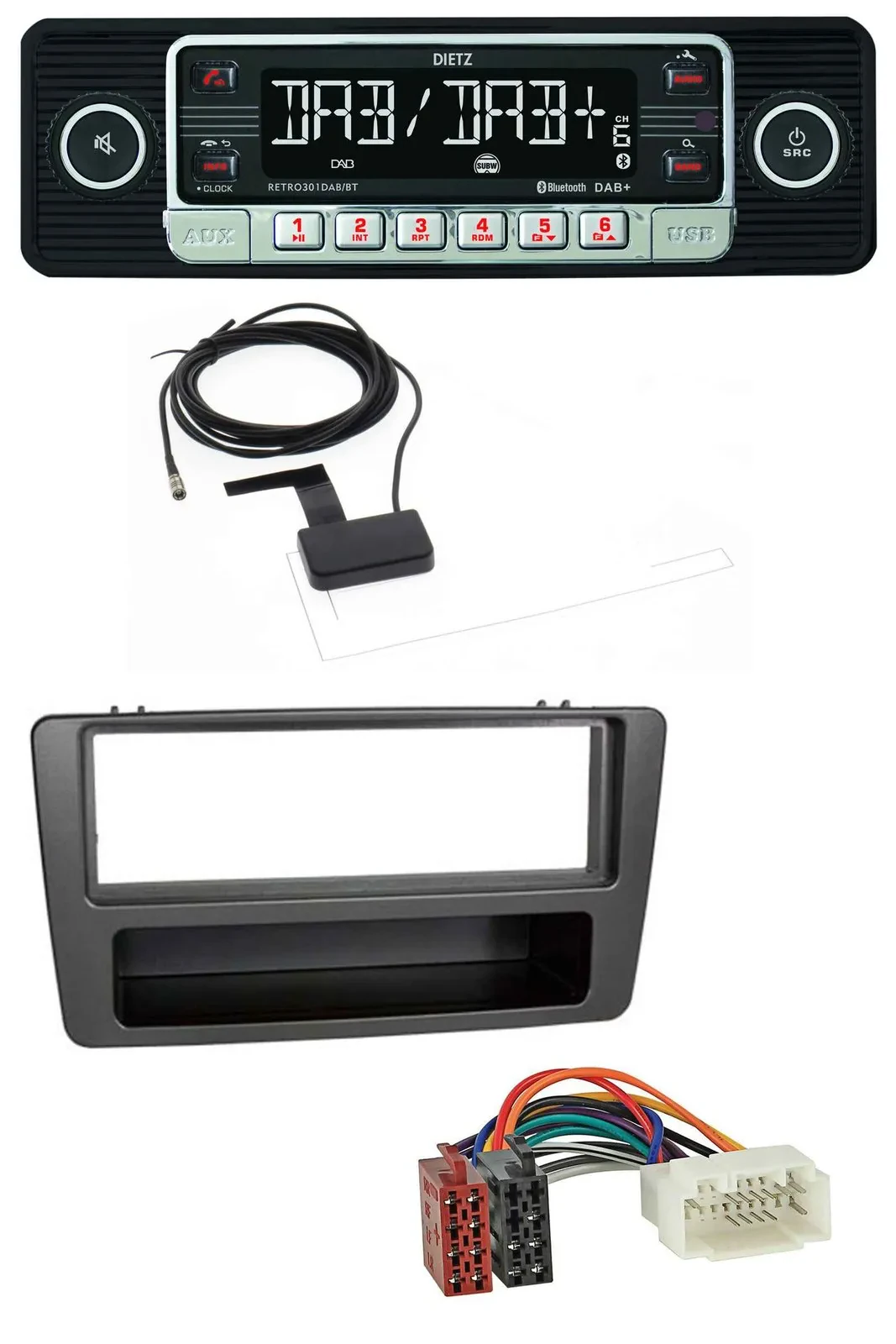 Dietz DAB Bluetooth USB MP3 Autoradio für Honda Civic 01-03 man. Klima anthrazit