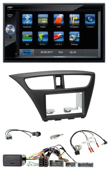 Blaupunkt SD USB TMC Bluetooth 2DIN Lenkrad Navigation für Honda Civic ab 12 sch