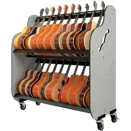 A&S Crafted Products Band Room DoubleStack Acoustic GuitarCase Storage Rack