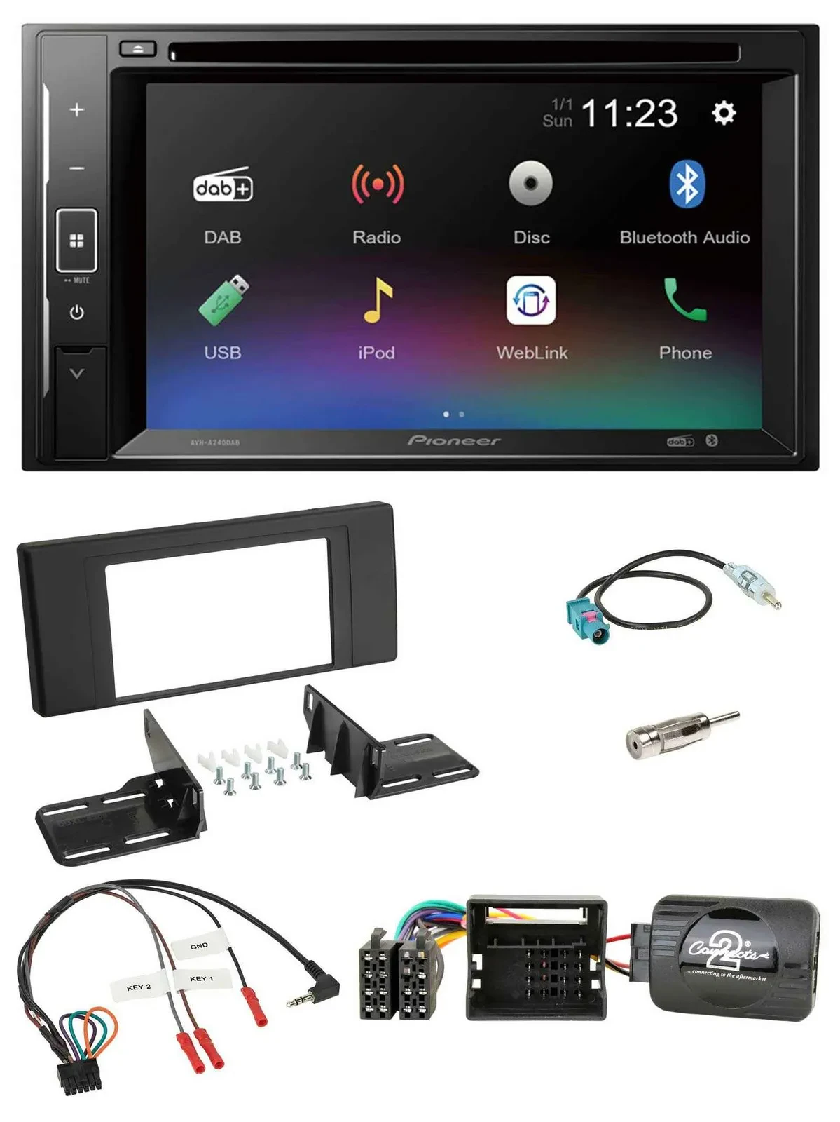 Автомагнитола Pioneer 2 DIN, Bluetooth, USB, DAB, DVD для Land Rover Range Rover