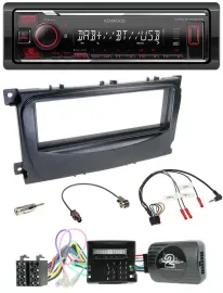 Автомагнитола Kenwood Bluetooth USB DAB для Ford Mondeo/S-Max 2007–2014, CAN-Bus, управление с руля